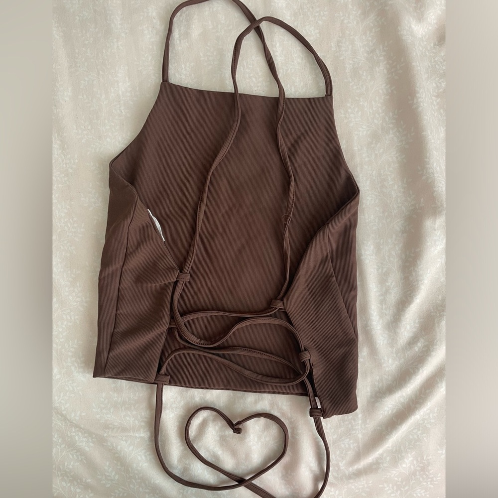 LACE UP SQUARE NECK TOP